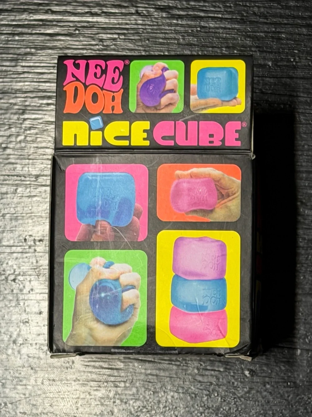 Nee Doh Nice Cube Super Solid Squish! Blue Fidget Toy NIB